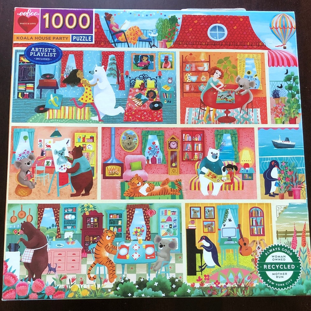 EeBoo Koala House Party 1000 piece puzzle